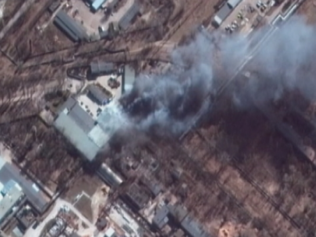Satellite Images Show Ukrainian Malls Destroyed, Burning After Russian Attacks