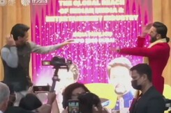 In Video, Union Minister Anurag Thakur Dances With Actor Ranveer Singh In Video, Union Minister Anurag Thakur Dances With Actor Ranveer Singh