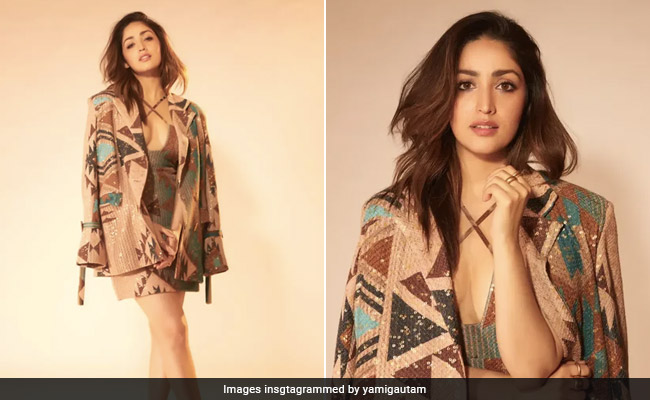 Yami Gautam Gets Her Glam Game On In A Sequinned Beige Mini Dress And Blazer