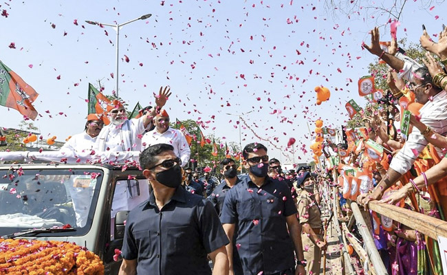 PM Modi Holds Mega Roadshow In Gujarat For Second Consecutive Day