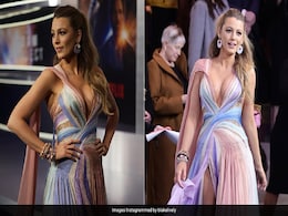 Blake Lively's Sorbet Shaded Versace Rainbow Dress Screams Spring On The Red Carpet Blake Lively's Sorbet Shaded Versace Rainbow Dress Screams Spring On The Red Carpet