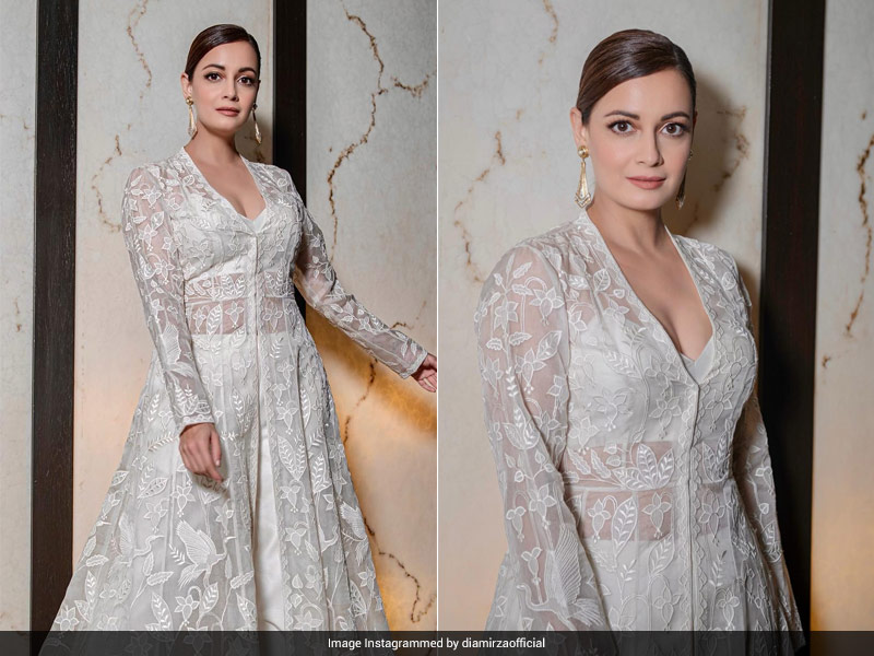 Dia Mirza Is A Stunning White Swan In An Anita Dongre Ethnic Set