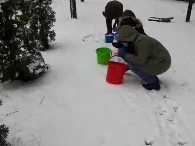 Watch: Indian Students In Ukraine Collect Snow To Melt For Water