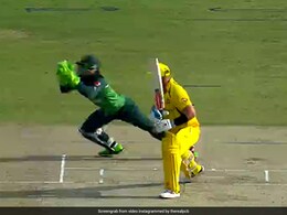 Pakistan vs Australia 1st ODI: Ball Pops Out Of Rizwan's Gloves Before He Completes Diving Catch. Watch Pakistan vs Australia 1st ODI: Ball Pops Out Of Rizwan's Gloves Before He Completes Diving Catch. Watch