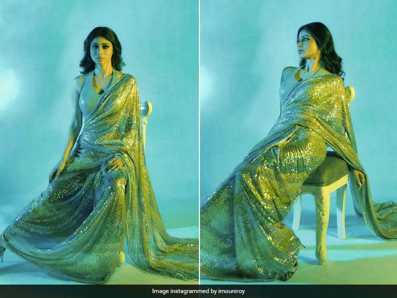 Mouni Roy's Shimmer Saree is All You Need For A Glam Night