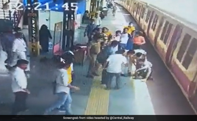 Video: Man Slips Trying To Board Train, Alert Cop Saves Him