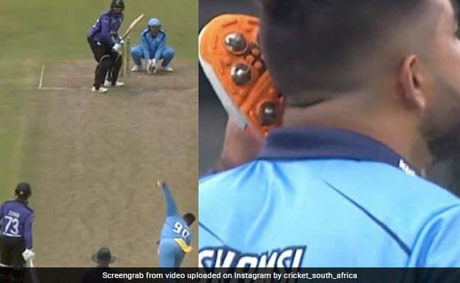 शम्सी ने हैट्रिक लेकर मचाया तहलका, फिर जूता उठाकर लगाया फोन, लोगों ने कहा- 'IPL फ्रेंचाइजी से हो रही बात..'- Video