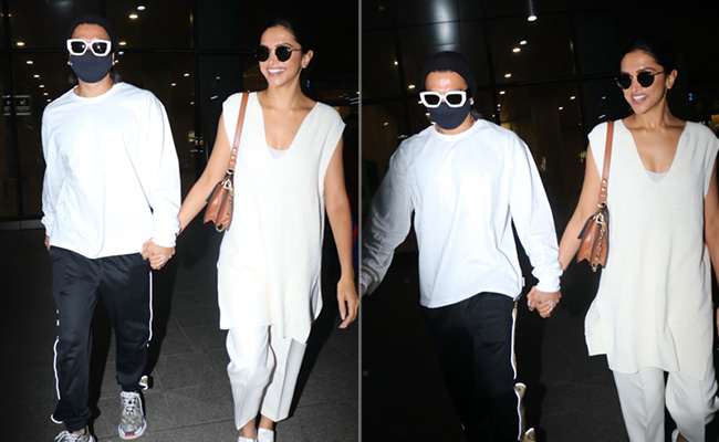 Ranveer Singh And Deepika Padukone's Latest Airport Look Is Casually Chic As Ever