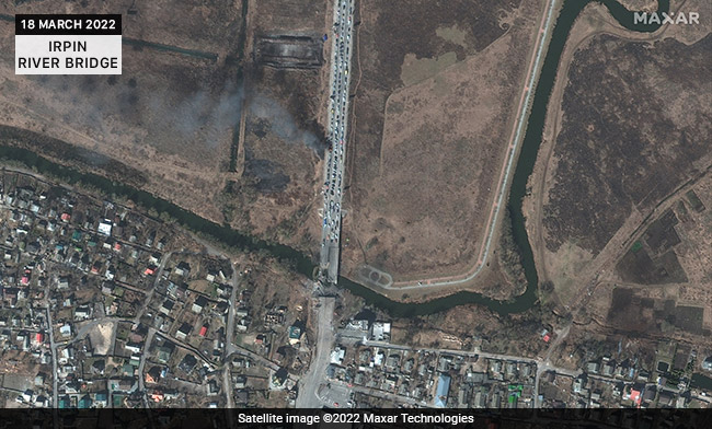 Latest Ukraine Satellite Pics Show Destroyed Homes, Cars On Fire