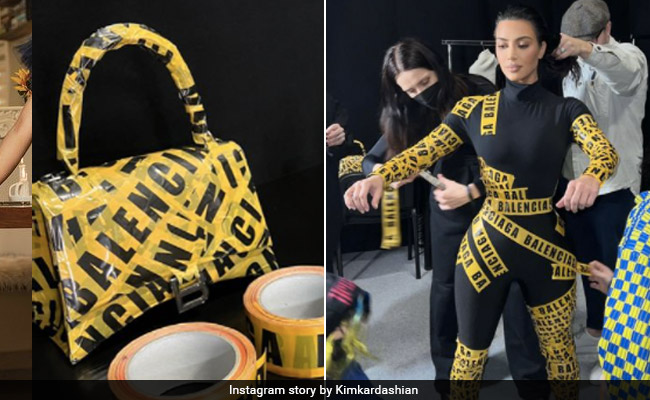 Kim Kardashian Turns Heads Once More And This Time It's In Balenciaga Designer Tape