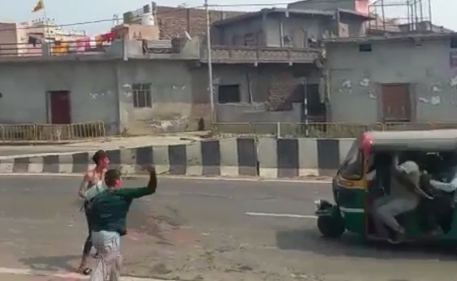 Watch: Holi Water Balloon Impact Crashes Auto On UP Road