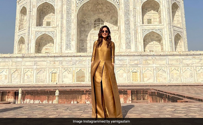 Just A Pic Of Yami Gautam, In Gold, At The Taj Mahal. Both Gorgeous