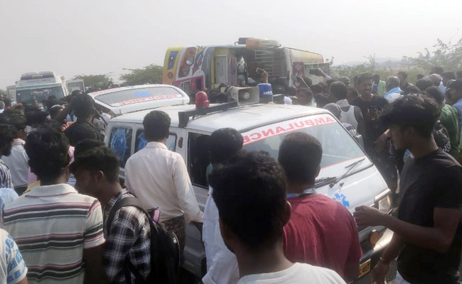 Five Killed, 20 Injured After Bus Overturns In Karnataka's Tumkur