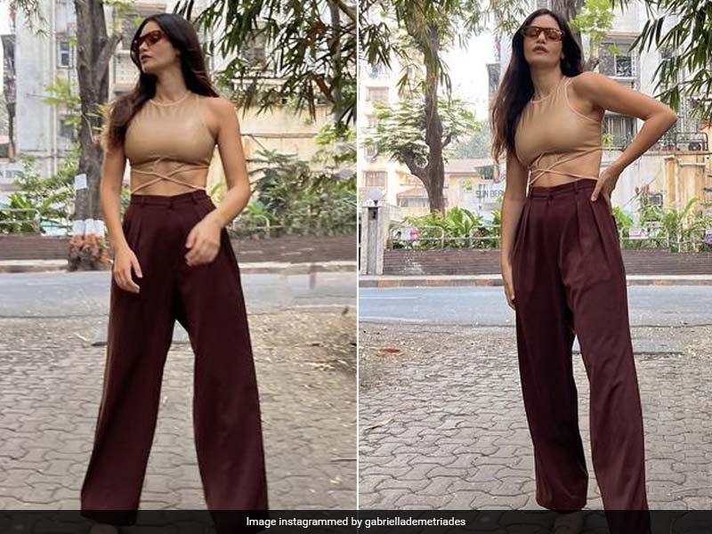 Gabriella Demetriades Is Spring Chic In Her Strap Crop Top And High Waist Trousers