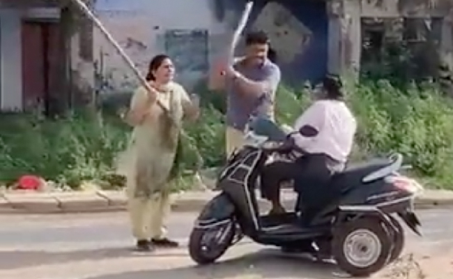 On Camera, Couple Assaults Disabled Man On Scooter Near Delhi