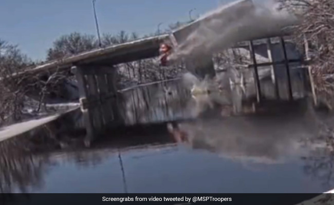 Video Shows US Mail Truck Plunging 50-Foot Off Bridge Into Icy River