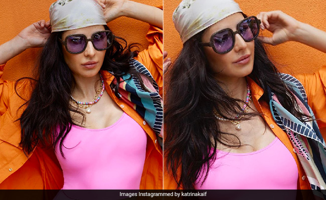Just Katrina Kaif In Her "Casual Beach Attire" Of A Pink Swim Set, Sunglasses And Bandana