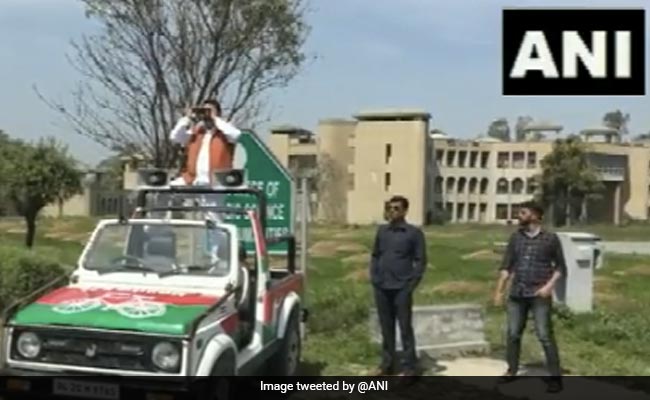 Video: UP Candidate Keeps Watch On EVM Strongroom Using Binoculars