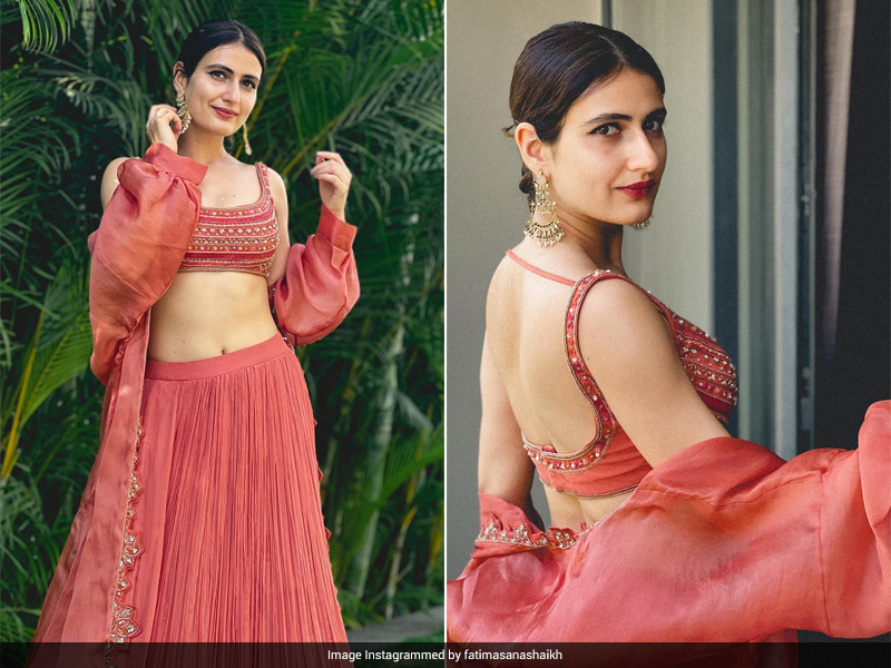 Fatima Sana Shaikh Is Spring Ready In A Dreamy Coral Lehenga