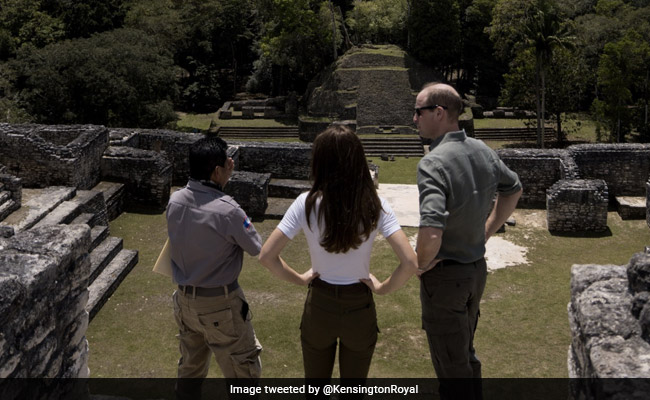 British Royal Couple Visit Ancient Maya Ruins, Climb Pyramids In Belize