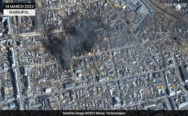 Satellite Images Show Fires Across Ukrainian City After Russian Attacks