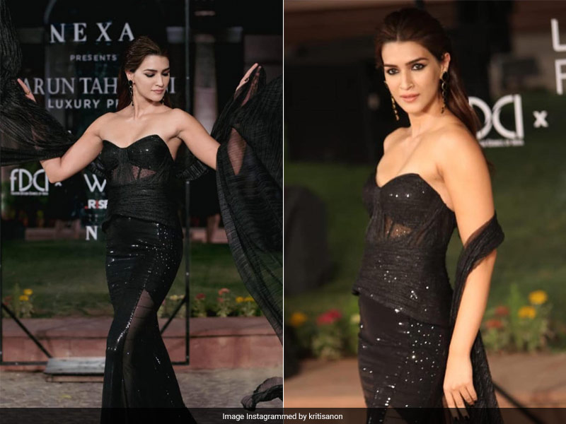 FDCI X Lakme Fashion Week: Kriti Sanon Casts Magic In A Shimmery Black Corset Gown
