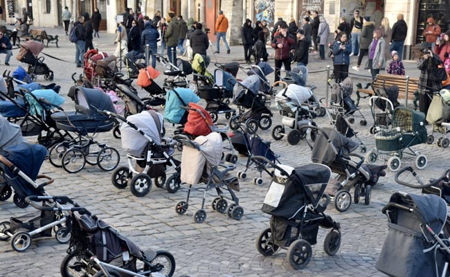 In Ukraine, Empty Strollers Symbolise Children Killed In War