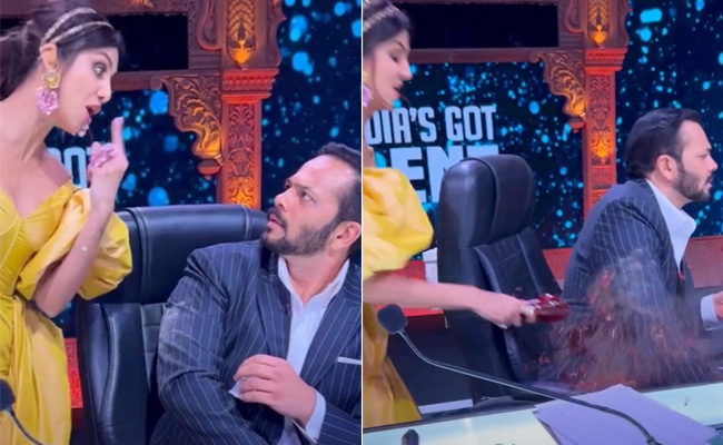 'आता माझी सटकली' बोलकर Shilpa Shetty ने रोहित शेट्टी के ऊपर फोड़ी बोतल, फिर जो हुआ...देखें VIDEO 