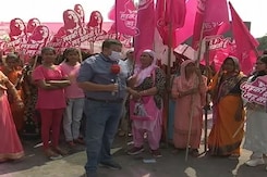 Congress Holds March In Lucknow, Day After Voting Ends Congress Holds March In Lucknow, Day After Voting Ends