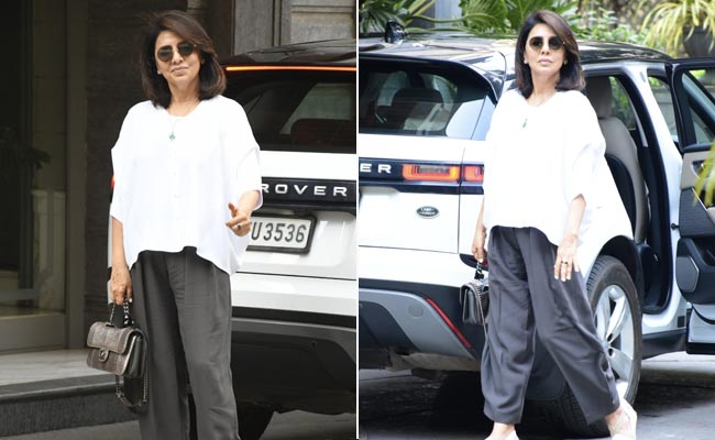 Neetu Kapoor Keeps It Casual Chic On A Summer Afternoon In Chic Black And White