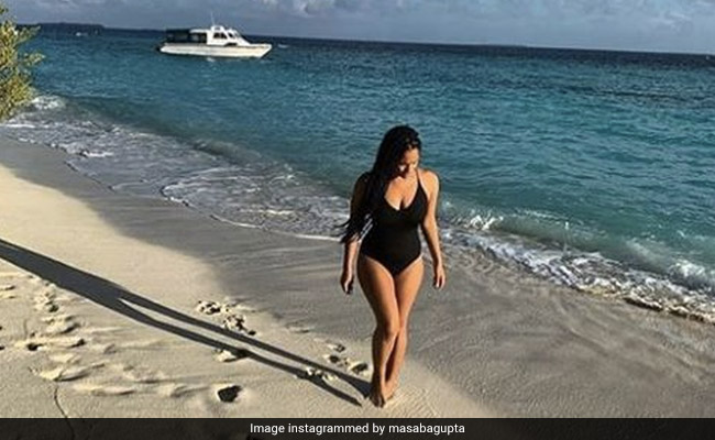 You Simply Can't Miss Masaba Gupta Set Beach Fashion Goals In A Classic Black Swimsuit