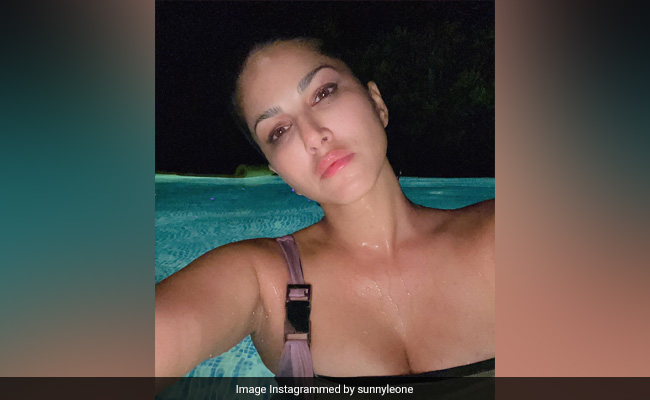 Sunny Leone's Maldives Adventure: A Night Swim Coming Up In 3, 2, 1