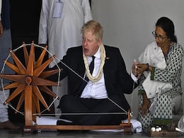 Watch: UK PM Boris Johnson Tries The <i>Charkha</i> At Gandhi's Ashram Watch: UK PM Boris Johnson Tries The <i>Charkha</i> At Gandhi's Ashram