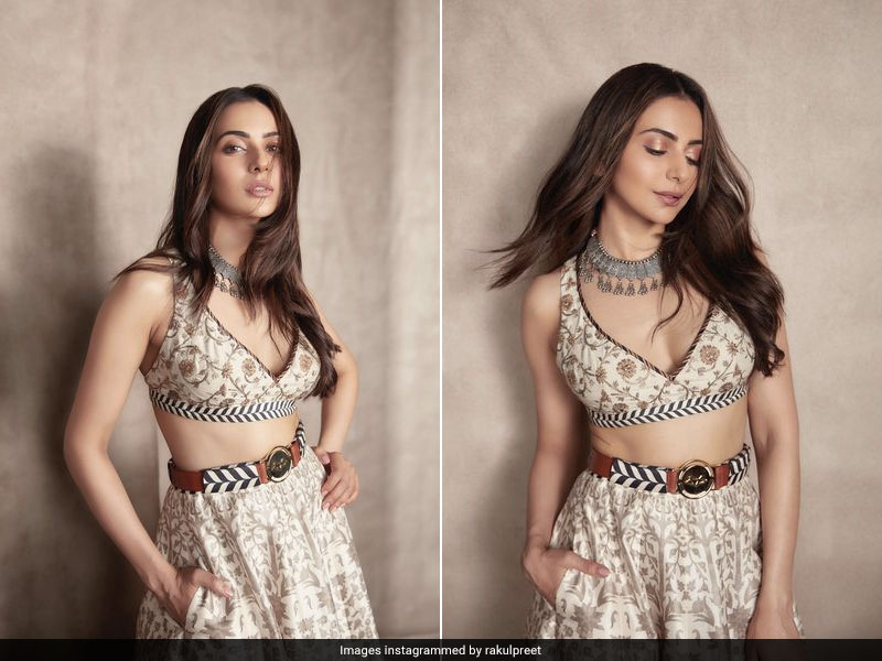 Rakul Preet Singh Is A Sight To Behold In An Ivory Lehenga With Floral Embroidery