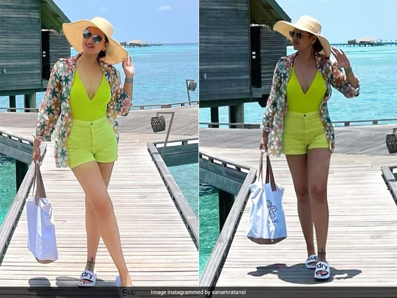 Sonakshi Sinha Slays A Neon Co-Ord Set On Her Beach Day
