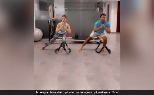 Kim Sharma's Workout Partner Is The Usual Suspect Boyfriend Leander Paes