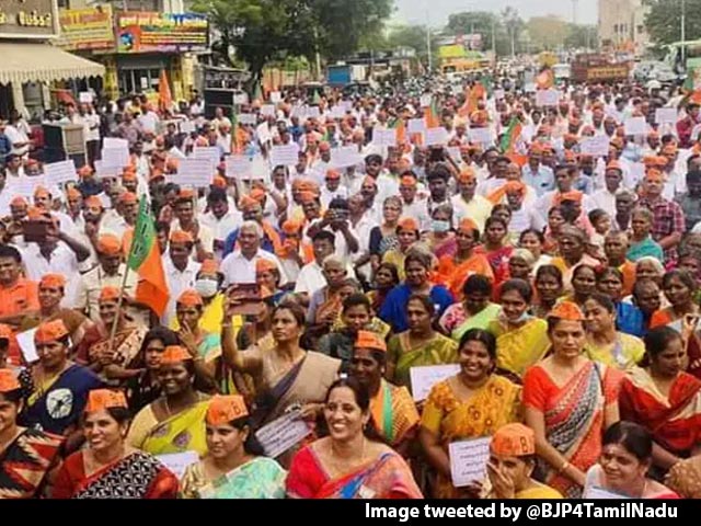 BJP Holds Protest Across Tamil Nadu Over Property Tax Hike