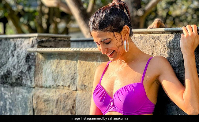 Aahana Kumra's Summer Fashion Is Complete In A Chic Purple Swimsuit