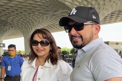 Madhuri Dixit's Plus One At The Airport Was Shriram Nene Madhuri Dixit's Plus One At The Airport Was Shriram Nene