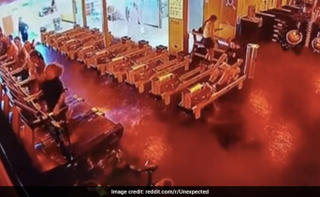 "He Beat The Machine": Water Rower Bursts Mid-Workout At Gym