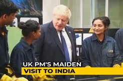 UK's Boris Johnson Visits Sabarmati Ashram, JCB Bulldozer Factory In Gujarat UK's Boris Johnson Visits Sabarmati Ashram, JCB Bulldozer Factory In Gujarat