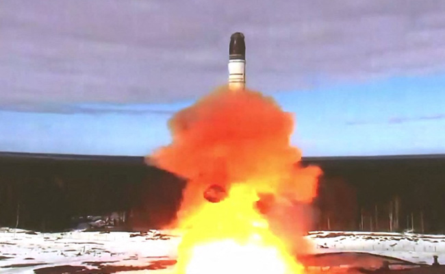Watch: Russia Tests New Missile, Putin Says "Can Hit Any Target On Earth"