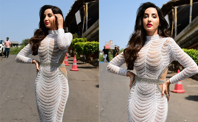 Nora Fatehi's Bedazzled Bodycon Gown Is The Glitziest Dress On The Internet Today