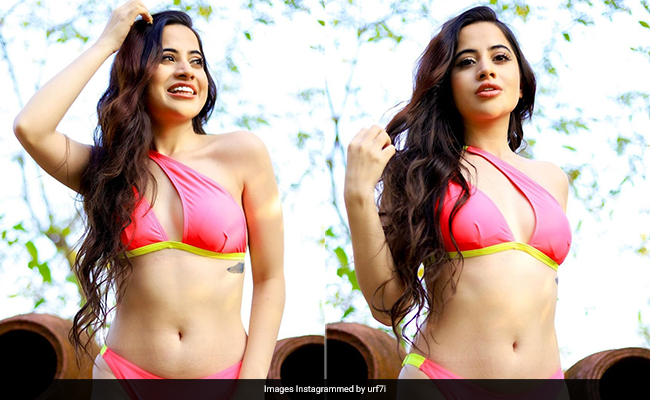 Urfi Javed In A Stylish Colour Block Slit Swimsuit Is Making Summer Days Look Sunnier