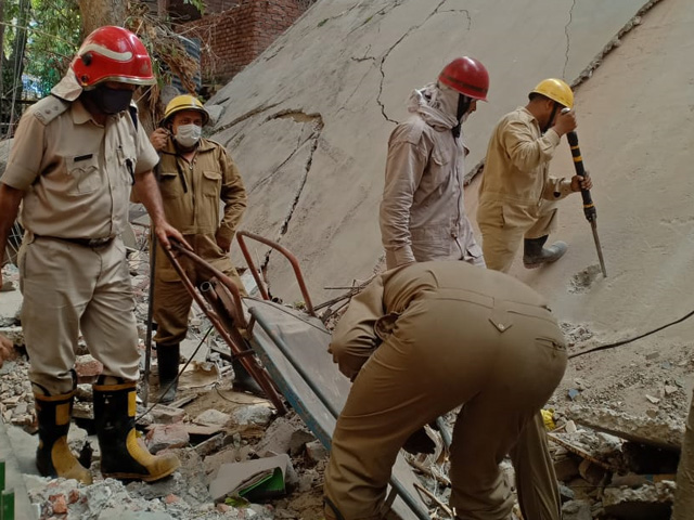 Watch: Trapped Under Collapsed Delhi House, Survivors Get Water To Drink