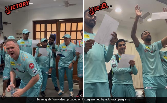 पहली जीत को लखनऊ सुपर जायटंस ने बनाया ऐतिहासिक, ड्रेसिंग में जमकर हुआ नाच-गाना, देखिए VIDEO