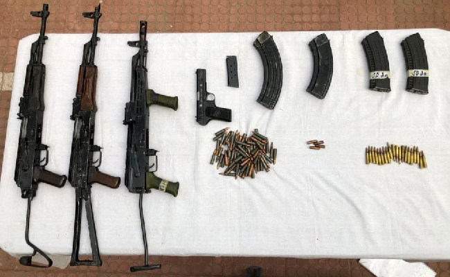 2 AK-47 Assault Rifles, Chinese Pistol Seized From Terrorist Hideout Near LoC In J&K