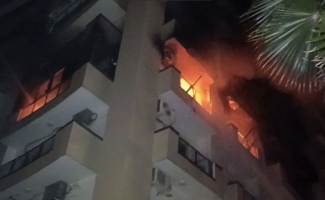 Massive Fire Breaks Out At Residential Building In UP, Rescue On