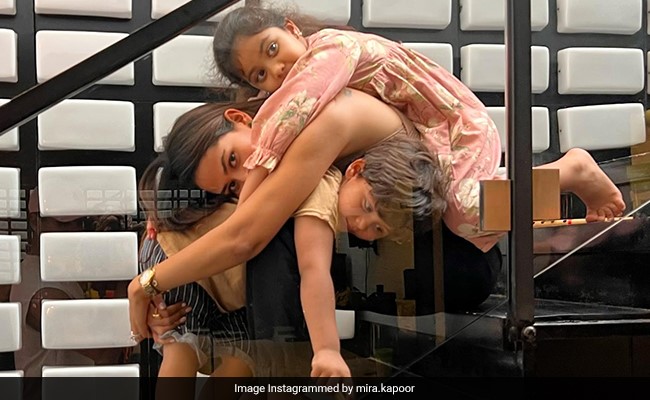 Mira Rajput's Kids Misha and Zain Capture Her "Tough Moment". See Pic Inside