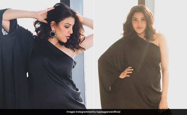 Kajal Aggarwal Makes Pregnancy Style Look Glamorous In A Single Shoulder Black Gown